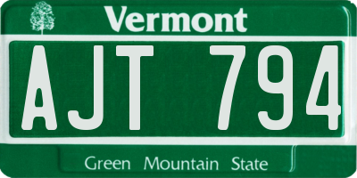 VT license plate AJT794