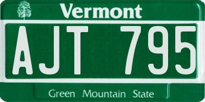 VT license plate AJT795
