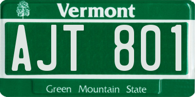 VT license plate AJT801