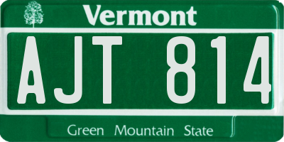 VT license plate AJT814