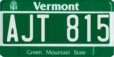 VT license plate AJT815