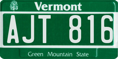 VT license plate AJT816