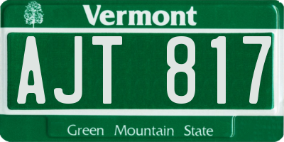 VT license plate AJT817