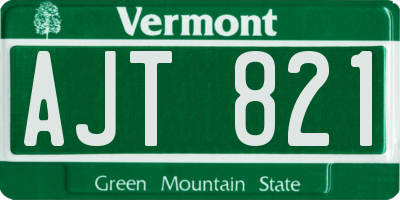 VT license plate AJT821