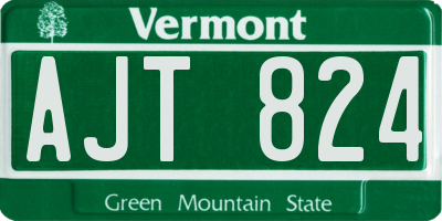 VT license plate AJT824