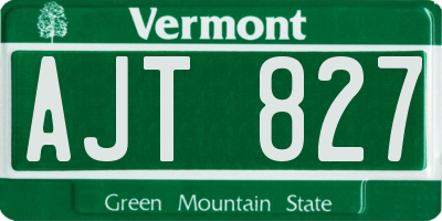 VT license plate AJT827