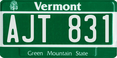 VT license plate AJT831