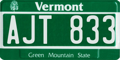 VT license plate AJT833