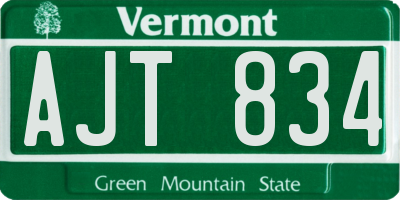 VT license plate AJT834