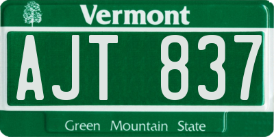 VT license plate AJT837