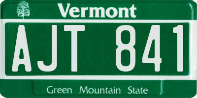 VT license plate AJT841