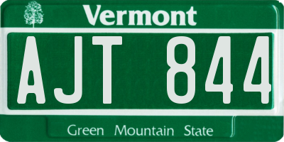 VT license plate AJT844