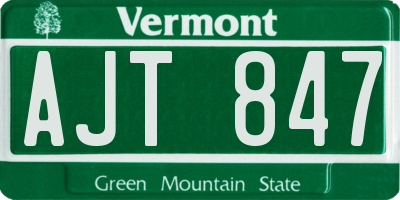 VT license plate AJT847