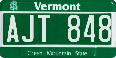 VT license plate AJT848