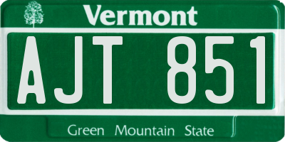 VT license plate AJT851