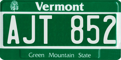 VT license plate AJT852