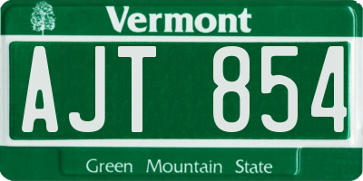 VT license plate AJT854