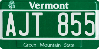 VT license plate AJT855
