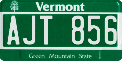 VT license plate AJT856