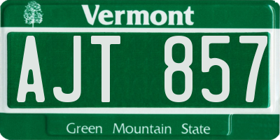 VT license plate AJT857