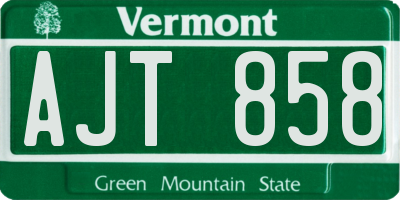 VT license plate AJT858