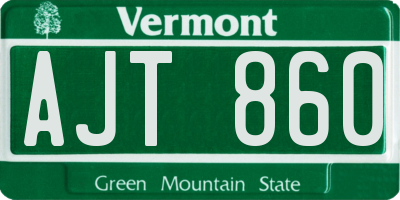 VT license plate AJT860