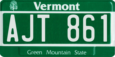 VT license plate AJT861