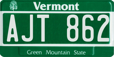VT license plate AJT862