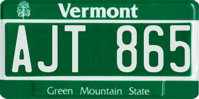 VT license plate AJT865