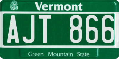 VT license plate AJT866