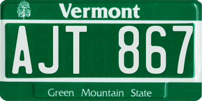 VT license plate AJT867