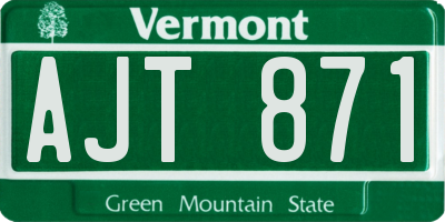 VT license plate AJT871