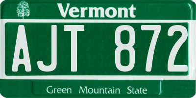 VT license plate AJT872