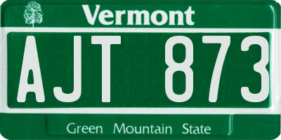 VT license plate AJT873
