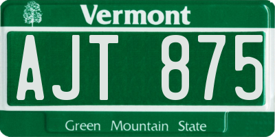 VT license plate AJT875