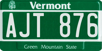 VT license plate AJT876
