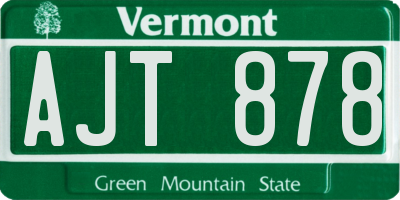 VT license plate AJT878