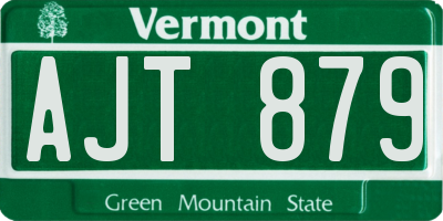 VT license plate AJT879