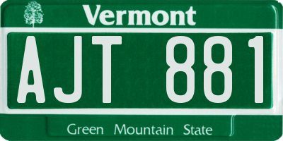 VT license plate AJT881