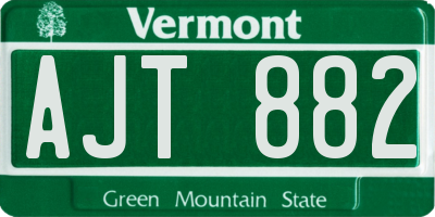 VT license plate AJT882