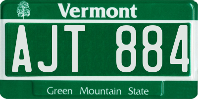 VT license plate AJT884
