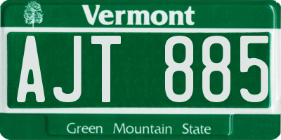 VT license plate AJT885