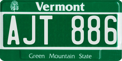 VT license plate AJT886