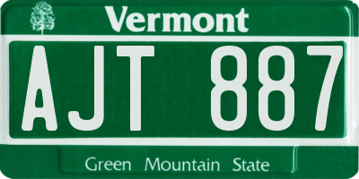 VT license plate AJT887