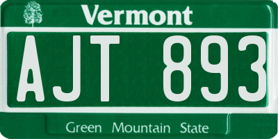 VT license plate AJT893