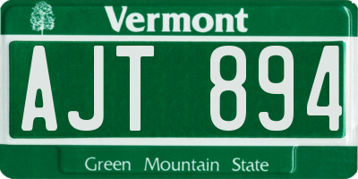 VT license plate AJT894