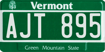 VT license plate AJT895