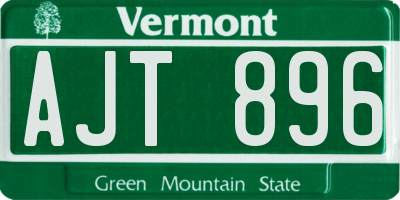 VT license plate AJT896