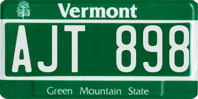 VT license plate AJT898