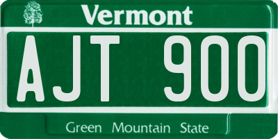 VT license plate AJT900